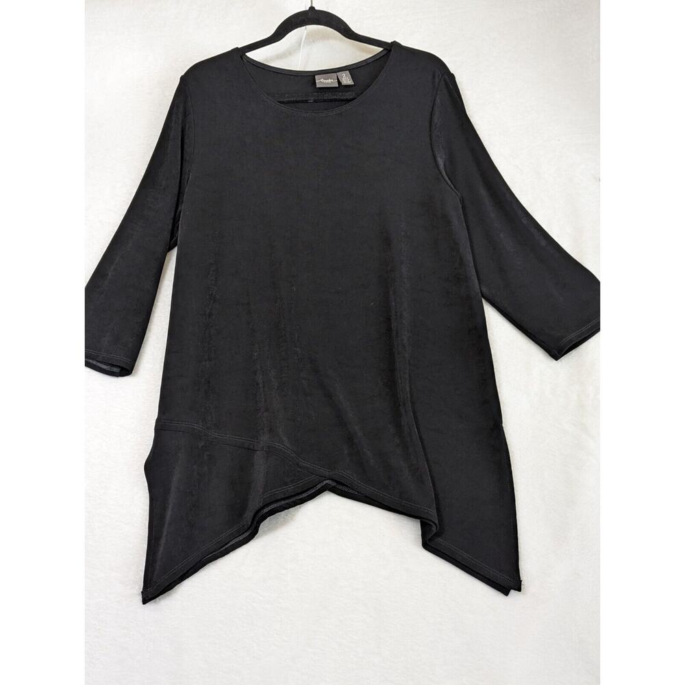 Chicos Travellers Aysymetrical Top size 2 Tunic Bust 41".CB26" Sides Longer
